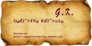 Győrffy Károly névjegykártya